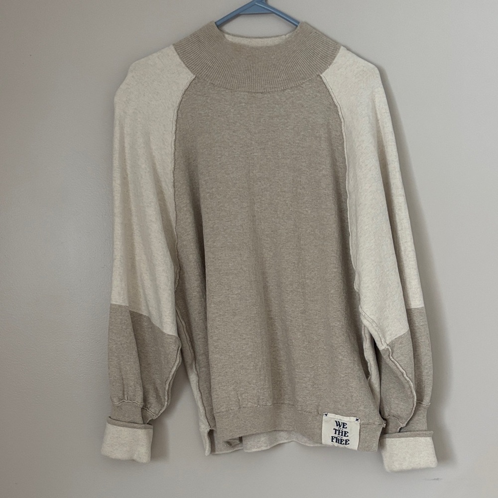 We The Free Tan and Cream Sweater